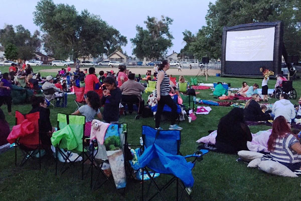 Movie at dusk