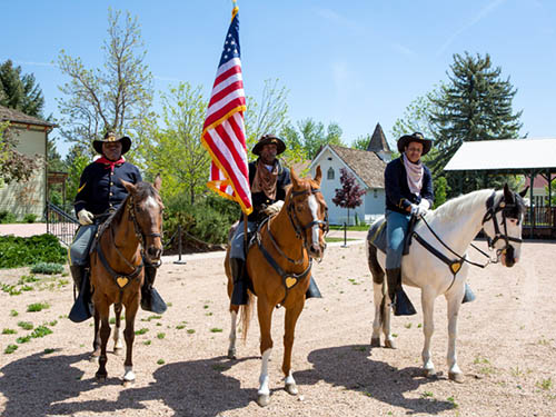 Historical costumes and horses