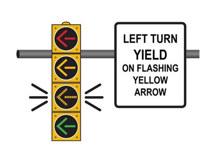 flashing yellow arrow