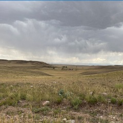 prairie land under a blue sky