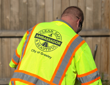 City of Greeley Clean Safe and Beautiful Ambassador at work